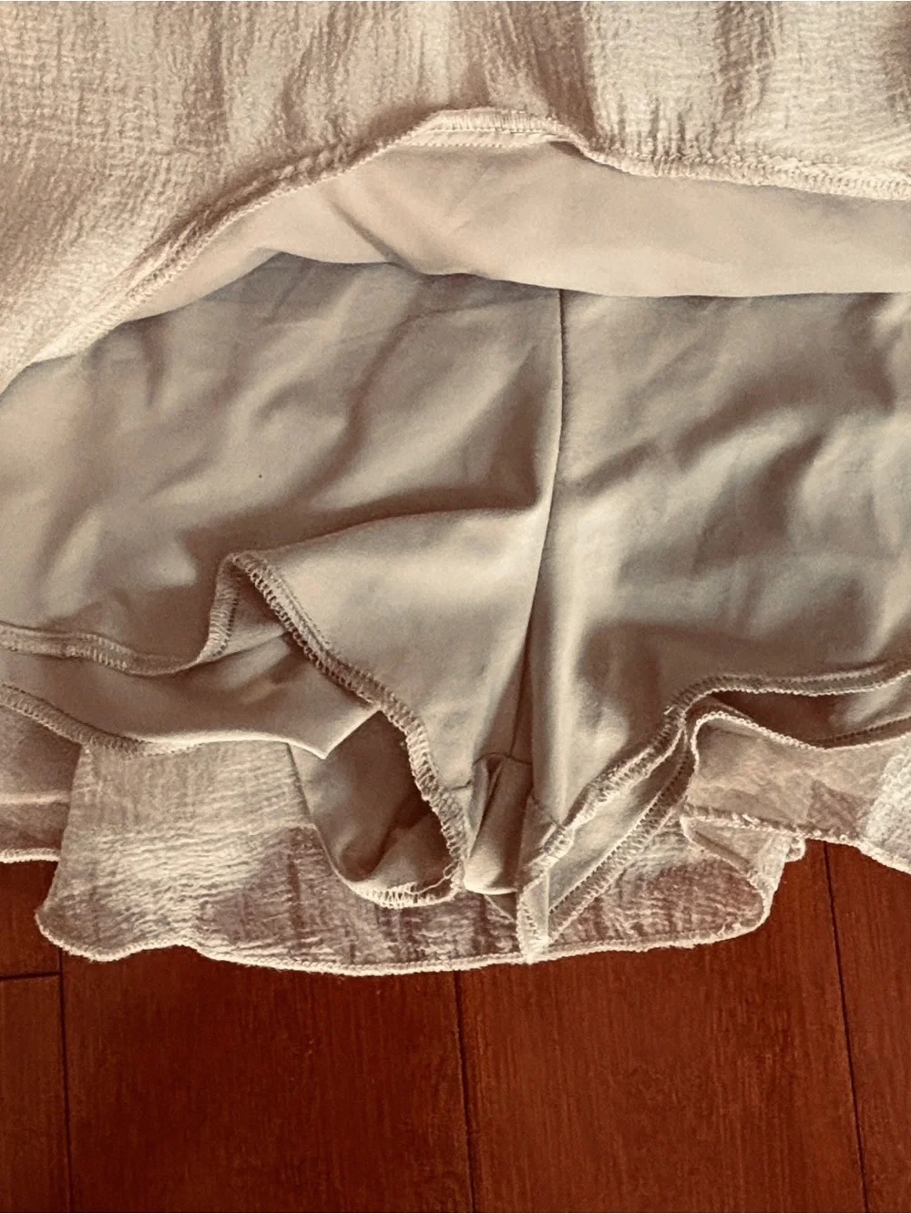 Shein Cream ruffle mini skirt in size S